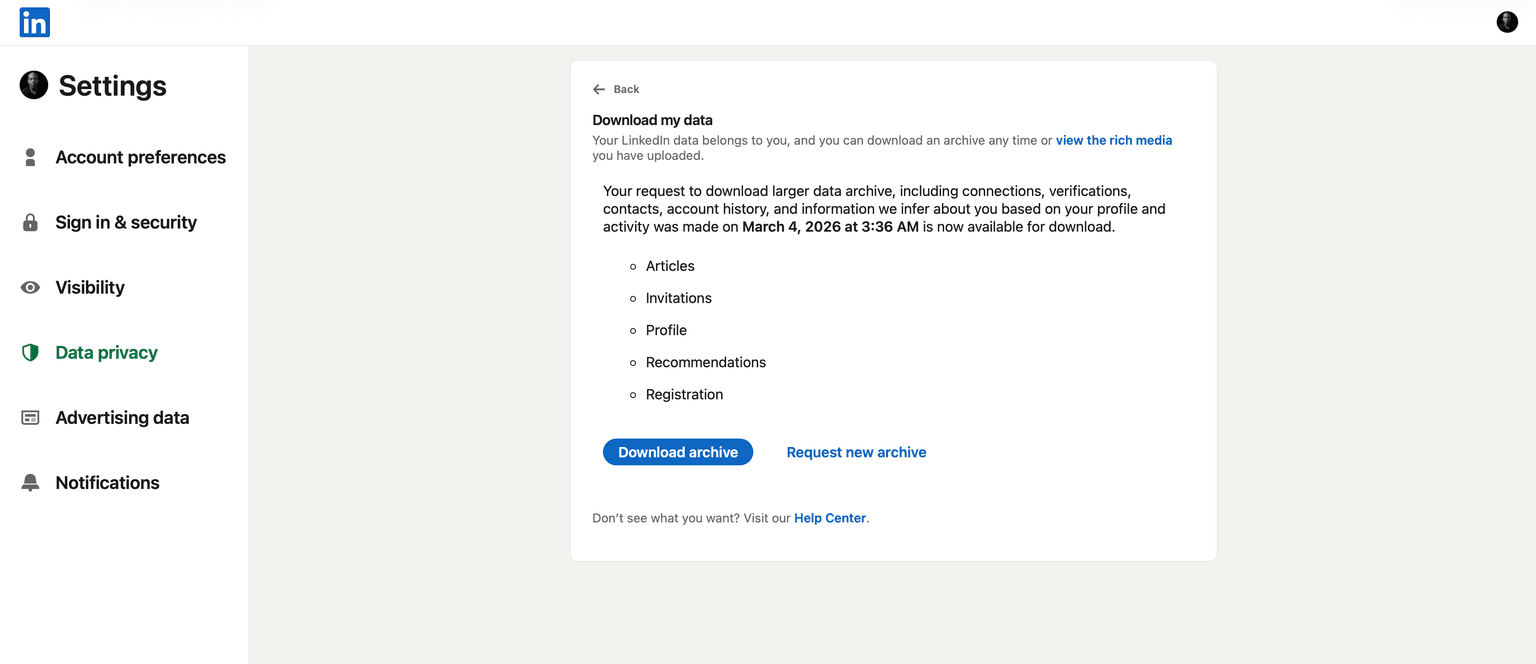 What I Built From a LinkedIn Data Archive and One Focused AI Session